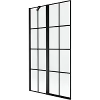 Mexen Mist douchewand 2-delig links 100 x 150 , zwart rooster, zwart - 8A9-100-011-70-77-L