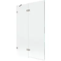 Mexen Lunar badwand tweedelig links 110 x 150 , transparant, geborsteld nikkel - 897-110-100-97-00-L