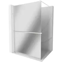 Mexen Kioto+ douchewand met plank Walk-in 110 x 200 , spiegel, wit - 800-110-121-20-50