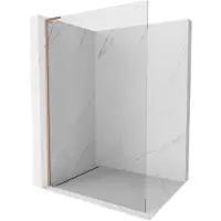 Mexen Kioto L douchewand Walk-in 50 x 200 , transparant, geborsteld koper - 800-050-103-65-00