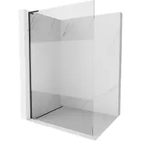 Mexen Kioto L douchewand Walk-in 120 x 200 , transparant/matglas, zwart - 800-120-103-70-35