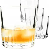 Kadax Drinkglazen, set van 4, whiskyglazen, glazenset, robuuste waterglazen, sapglazen, universele glazen, kristalglas, glazen voor water, drankjes, feestjes (280 ml, Leni 4 stuks)
