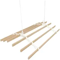 Monster Kledingrek Plafond Katrol - Ivoor– 1.2m 6-lat plafond wasrek