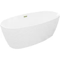 Mexen Lira vrijstaande badkuip patroon 170 x 80 , wit, gouden overloop - 52831708000-50