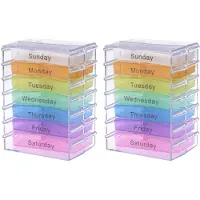 Typecat 2x medicijn wekelijkse bewaarpillen 7 dagen tablet sorteerdoos container doos