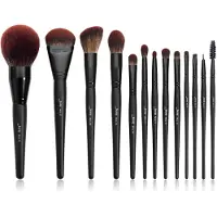 Jessup Phantom Black make-up borstelset, 13-delig - Perfect voor make-up professionals en liefhebbers