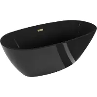 Mexen Eris vrijstaande badkuip 170 x 80 , zwart, overloop goud - 53441708070-50