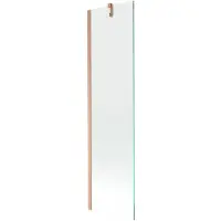 Mexen Next badscherm 1-deurs 50 x 150 , transparant, geborsteld koper - 895-050-000-00-00-65