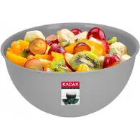 Kadax Kom van kunststof, slakom, stapelbare mengkom, plastic kom, keukenkom, ronde serveerschaal voor keuken, salade, deeg, vaatwasmachinebestendig (1 l, grijs)