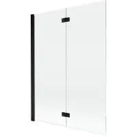 Mexen Mist badwand 2-vleugelig links 130 x 150 , transparant, zwart - 8A9-130-002-70-00-L