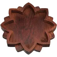 Torribaly Lotus Kristallen Schaal Houten Vorm Display Retro Sieraden Essentiële Olie Opbergdoos