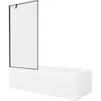 Mexen Vega rechthoekig bad 150 x 70 met ombouw en 1-delige schermwand 90 , zwart patroon - 550115070X9509007070