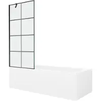 Mexen Vega rechthoekig bad 150 x 70 met omkasting en 1-delige scherm 80 , zwart patroon - 550115070X9508007077