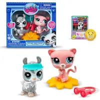 BANDAI NAMCO Littlest Pet Shop Pet Pairs speelgoedfiguren – Bandai BF00525 – 2 diertjes met accessoires – 1 verpakking geleverd, model kan variëren