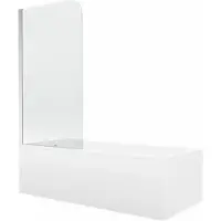 Mexen Cubik rechthoekig bad 150 x 70 met ombouw en 1-delig scherm 80 , transparant, chroom - 550315070X9008010100