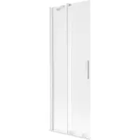 Mexen Velar badwand 2-vleugelige schuifdeur 75 x 150 cm, ijsbloem, wit - 896-075-000-31-20