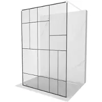 Mexen Kioto vrijstaande douchewand 110 x 200 , zwart patroon 8 mm, wit - 800-110-002-20-78