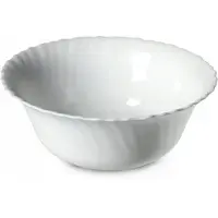 Kadax Kom van gehard glas, kom, fruitschaal, slakom, dessertkom, mueslikom, soepkom, snackschaal, vaatwasmachinebestendig (diameter 21 cm, wit)