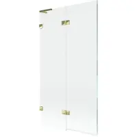 Mexen Lunar L badwand links 2-delig 100 x 150 , transparant, goud - 897L-100-100-50-00-L