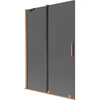 Mexen Velar badwand 2-delige schuif 120 x 150 , grafiet, geborsteld koper - 896-120-000-41-65
