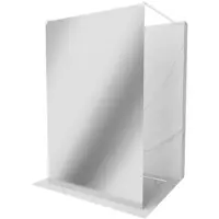 Mexen Kioto vrijstaande douchewand 110 x 200 , spiegel 8 mm, wit - 800-110-002-20-50