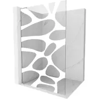 Mexen Kioto L douchescherm Walk-in 120 x 200 , witte golf, chroom - 800-120-103-01-97