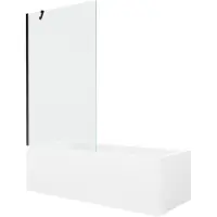 Mexen Cubik rechthoekig bad 150 x 70 met ombouw en 1-delige scherm 100 , transparant, zwart - 550315070X9510000070