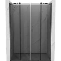 Mexen Velar Duo schuifdouchedeur 160 , grafiet, geborsteld gun grey - 871-160-000-42-66