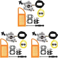 Tlily 3x BR 600 carburateur luchtfilter brandstof repower kit voor BR500 BR550 BR600 rugzakblazer bladblazer onderdelen