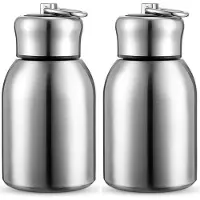 Torribaly 2 stuks 10oz mini roestvrijstalen waterfles, slanke geïsoleerde thermische kleine vacuüm warme koude bulk