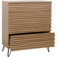 MCW Ladekast -M49, dressoir kast highboard, 3D design 3 laden, 94x80x45cm ~ natuur