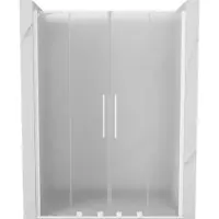 Mexen Velar Duo schuifdouchedeur 150 , matglas, wit - 871-150-000-32-20