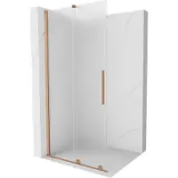Mexen Velar schuifbare inloopdouchewand 70 x 200 , matglas 8 mm, geborsteld koper - 871-070-000-33-65