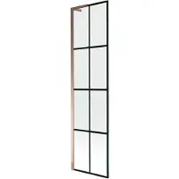 Mexen Next L badwand 1-vleugelig 50 x 150 , zwart rooster, roze goud - 895-050-000-03-77-60
