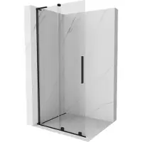 Mexen Velar L schuifbare douchewand Walk-in 110 x 200 , transparant 8 mm, zwart - 871-110-003-03-70