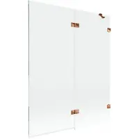 Mexen Lunar douchescherm 2-delig rechts 140 x 150 , transparant, roze goud - 897-140-100-60-00-P