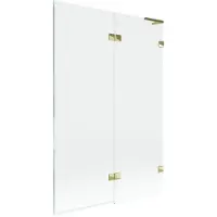 Mexen Lunar L badscherm 2-delig rechts 120 x 150 , transparant, goud - 897L-120-100-50-00-P