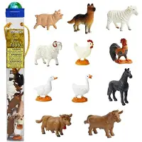 Safari Ltd. Farm TOOB - 12 beeldjes, waaronder koe, varken, geit, paard en meer - Educatieve speelgoedset voor jongens, meisjes en kinderen vanaf 3 j