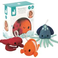 Janod - Badspeelgoed - Set van 3 badvriend sponsjes