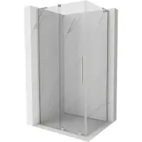 Mexen Velar L douchecabine schuifdeur 100 x 90 , transparant, geborsteld nikkel - 871-100-090-03-97