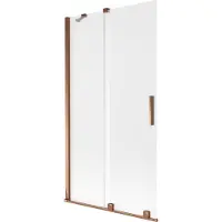 Mexen Velar 2-delige verschuifbare badwand 100 x 150 cm, matglas, roségoud - 896-100-000-31-60