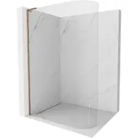 Mexen Kioto-R L gebogen walk-in douchewand 90 x 200 , transparant, roze goud - 800-090-103-60-06