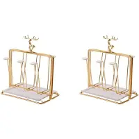 Typecat 2X Water Aftappen Bekerhouder Luxe Glazen Rek Huishoudelijke Elanden Water Cup Afvoer Stand 6 Cups Keuken Tool Organiseren Cup Drogen
