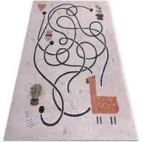Rugsx Tapijt FUN Game voor kinderen, spel, lama beige 120x170 cm