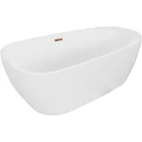 Mexen Giada vrijstaande badkuip 170 x 90 , wit glans, overloop roségoud - 52741709000-60