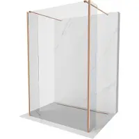 Mexen Kioto vrijstaande douchewand 155 x 30 x 30 , transparant, geborsteld koper - 800-155-030-222-65-00-030