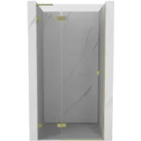 Mexen Lunar L douchedeur openslaand links 75 , transparant, goud geborsteld - 834L-075-000-55-00-L