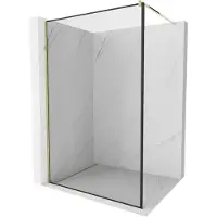Mexen Kioto douchewand Walk-in 60 x 200 , zwart frame 8 mm, goud - 800-060-101-50-70