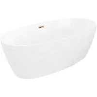 Mexen Olea vrijstaande badkuip patroon 170 x 80 , wit, overloop roze goud - 52821708000-60