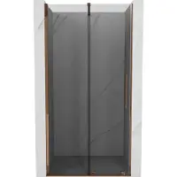 Mexen Velar schuifdouchedeur 100 , grafiet, roze goud - 871-100-000-41-60